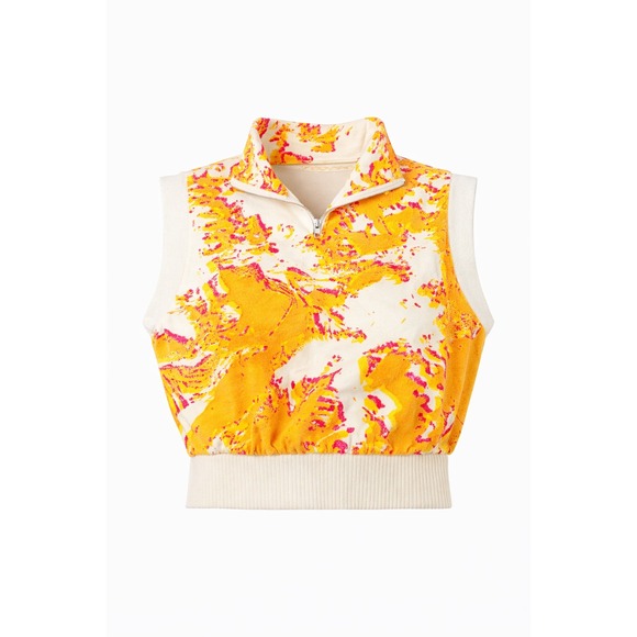 Making The Cut Jackets & Blazers - MAKING THE CUT Abstract‎ Print Sleeveless Quarter Zip Vest NWT Women's Small